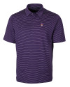 East Carolina (ECU) Pirates College Vault Cutter & Buck Forge Pencil Stripe Stretch Mens Polo College Purple Mannequin Thumbnail Image
