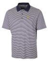 Michigan Wolverines College Vault Cutter & Buck Forge Tonal Stripe Stretch Mens Polo Liberty Navy Mannequin Thumbnail Image