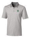 Tulane Green Wave College Vault Cutter & Buck Forge Tonal Stripe Stretch Mens Polo Polished Medium Gray Mannequin Thumbnail Image