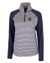 FIU Panthers College Vault Cutter & Buck Forge Tonal Stripe Stretch Half Zip Womens Top Liberty Navy Mannequin Thumbnail Image
