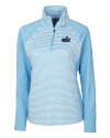 Old Dominion Monarchs College Vault Cutter & Buck Forge Tonal Stripe Stretch Half Zip Womens Top Atlas Light Blue Mannequin Thumbnail Image