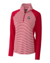 Gonzaga Bulldogs College Vault Cutter & Buck Forge Tonal Stripe Stretch Half Zip Womens Top Cardinal Red Mannequin Thumbnail Image