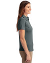 Grambling Tigers College Vault Cutter & Buck Prospect Eco Textured Stretch Recycled Womens Short Sleeve Polo Elemental Grey Side Thumbnail Image