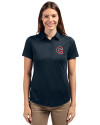 Gonzaga Bulldogs College Vault Cutter & Buck Prospect Eco Textured Stretch Recycled Womens Short Sleeve Polo Navy Blue Front Thumbnail Image