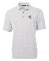 Louisville Cardinals College Vault Cutter & Buck Virtue Eco Pique Botanical Print Recycled Mens Polo Polished Medium Gray Mannequin Thumbnail Image