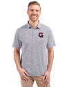 Gonzaga Bulldogs College Vault Cutter & Buck Virtue Eco Pique Botanical Print Recycled Mens Polo Navy Blue Front Thumbnail Image