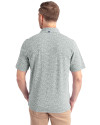 Michigan State Spartans College Vault Cutter & Buck Virtue Eco Pique Botanical Print Recycled Mens Polo Hunter Green Back Thumbnail Image