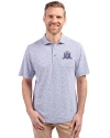 Northwestern Wildcats College Vault Cutter & Buck Virtue Eco Pique Botanical Print Recycled Mens Polo Hyacinth Front Thumbnail Image