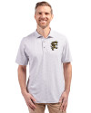 Grambling Tigers College Vault Cutter & Buck Virtue Eco Pique Botanical Print Recycled Mens Polo Polished Medium Gray Front Thumbnail Image