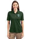 Tulane Green Wave College Vault Cutter & Buck Virtue Eco Pique Recycled Womens Polo Hunter Green Front Thumbnail Image