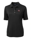 Louisville Cardinals College Vault Cutter & Buck Virtue Eco Pique Recycled Womens Polo Black Mannequin Thumbnail Image