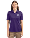 Texas Christian Horned Frogs College Vault Cutter & Buck Virtue Eco Pique Recycled Womens Polo College Purple Front Thumbnail Image