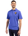 Illinois Fighting Illini College Vault Cutter & Buck Virtue Eco Pique Tile Print Recycled Mens Polo Chelan Blue Front Thumbnail Image