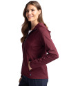 Southern Illinois Salukis College Vault Cutter & Buck Adapt Eco Knit Hybrid Recycled Womens Full Zip Jacket Bordeaux Side Thumbnail Image