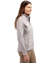 Delaware Fightin' Blue Hens College Vault Cutter & Buck Adapt Eco Knit Hybrid Recycled Womens Full Zip Jacket Polished Medium Gray Side Thumbnail Image