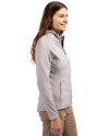 Illinois Fighting Illini College Vault Cutter & Buck Adapt Eco Knit Hybrid Recycled Womens Full Zip Jacket Polished Medium Gray Side Thumbnail Image