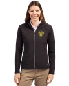 Missouri Tigers College Vault Cutter & Buck Adapt Eco Knit Hybrid Recycled Womens Full Zip Jacket Black Front Thumbnail Image