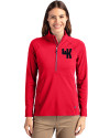 View image 10: Western Kentucky Hilltoppers College Vault Cutter & Buck Adapt Recycled Soft Knit Stretch Womens Half Zip Pullover Red Front