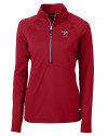 Louisville Cardinals College Vault Cutter & Buck Adapt Eco Knit Stretch Recycled Womens Half Zip Pullover Cardinal Red Mannequin Thumbnail Image