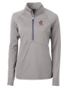 Louisville Cardinals College Vault Cutter & Buck Adapt Eco Knit Stretch Recycled Womens Half Zip Pullover Polished Medium Gray Mannequin Thumbnail Image