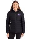 View image 1: Texas Christian Horned Frogs College Vault Cutter & Buck Mission Ridge Repreve® Recycled Insulated Puffer Womens Full Zip Jacket Black Front