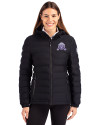 Northwestern Wildcats College Vault Cutter & Buck Mission Ridge Repreve® Eco Insulated Womens Puffer Jacket Black Front Thumbnail Image