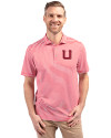 Utah Utes College Vault Cutter & Buck Virtue Eco Pique Stripe Recycled Mens Big and Tall Polo Red Front Thumbnail Image