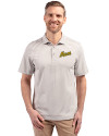 George Mason Patriots College Vault Cutter & Buck Virtue Eco Pique Stripe Recycled Mens Big and Tall Polo Polished Medium Gray Front Thumbnail Image
