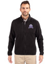 Northwestern Wildcats College Vault Cutter & Buck Cascade Eco Sherpa Mens Big & Tall Fleece Jacket Black Front Thumbnail Image