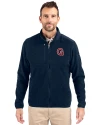 Gonzaga Bulldogs College Vault Cutter & Buck Cascade Eco Sherpa Mens Big & Tall Fleece Jacket Navy Blue Front Thumbnail Image