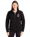 Washington State Cougars College Vault Cutter & Buck Cascade Eco Fleece Womens Full Zip Jacket Black Front Thumbnail Image