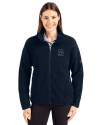 Georgetown Hoyas College Vault Cutter & Buck Cascade Eco Fleece Womens Full Zip Jacket Navy Blue Front Thumbnail Image