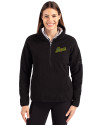 George Mason Patriots College Vault Cutter & Buck Cascade Eco Fleece Womens Pullover Jacket Black Front Thumbnail Image