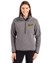 George Mason Patriots College Vault Cutter & Buck Cascade Eco Fleece Womens Pullover Jacket Elemental Grey/Black Front Thumbnail Image