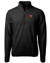 Louisville Cardinals College Vault Cutter & Buck Cascade Eco Fleece Mens Quarter Zip Jacket Black Mannequin Thumbnail Image