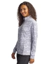 Delaware Fightin' Blue Hens College Vault Cutter & Buck Traverse Stretch Eco Camo Print Quarter Zip Womens Pullover Charcoal Side Thumbnail Image