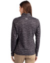 Grambling Tigers College Vault Cutter & Buck Traverse Stretch Eco Camo Print Quarter Zip Womens Pullover Black Back Thumbnail Image