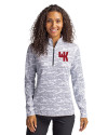 Western Kentucky Hilltoppers College Vault Cutter & Buck Traverse Stretch Eco Camo Print Quarter Zip Womens Pullover Charcoal Front Thumbnail Image