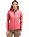 Washington State Cougars Cutter & Buck Adapt Eco Knit Heather Recycled Womens Full Zip Cardinal Red Heather Front Thumbnail Image
