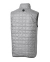 Minnesota Twins Cutter & Buck Rainier PrimaLoft® Mens Big and Tall Eco Insulated Full Zip Puffer Vest Polished Medium Gray Mannequin Back Thumbnail Image