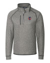 Minnesota Twins Cutter & Buck Mainsail Sweater-Knit Mens Big and Tall Half Zip Pullover Jacket Polished Heather Mannequin Thumbnail Image