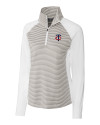Minnesota Twins Cutter & Buck Forge Tonal Stripe Stretch Half Zip Womens Top White/Polished Mannequin Thumbnail Image
