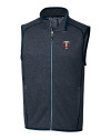 View image 11: Minnesota Twins Cutter & Buck Mainsail Sweater-Knit Mens Full Zip Vest Liberty Navy Heather Mannequin