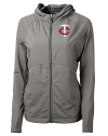 Minnesota Twins Cutter & Buck Adapt Eco Knit Hybrid Recycled Womens Full Zip Jacket Elemental Grey Mannequin Thumbnail Image