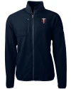 View image 3: Minnesota Twins Cutter & Buck Cascade Epic Comfort Recycled Sherpa Fleece Mens Big & Tall Full Zip Jacket Navy Blue Mannequin