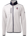 Minnesota Twins Cutter & Buck Cascade Eco Sherpa Mens Big & Tall Fleece Jacket Shell/Navy Blue Mannequin Thumbnail Image