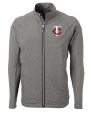 Minnesota Twins Cutter & Buck Adapt Eco Knit Hybrid Recycled Mens Big & Tall Full Zip Jacket Elemental Grey Mannequin Thumbnail Image