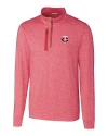 Minnesota Twins Cutter & Buck Stealth Heathered Quarter Zip Mens Pullover Cardinal Red Mannequin Thumbnail Image