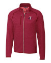 Minnesota Twins Cutter & Buck Mainsail Sweater-Knit Mens Full Zip Jacket Cardinal Red Heather Mannequin Thumbnail Image