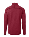 Minnesota Twins Cutter & Buck Mainsail Sweater-Knit Mens Full Zip Jacket Cardinal Red Heather Mannequin Back Thumbnail Image